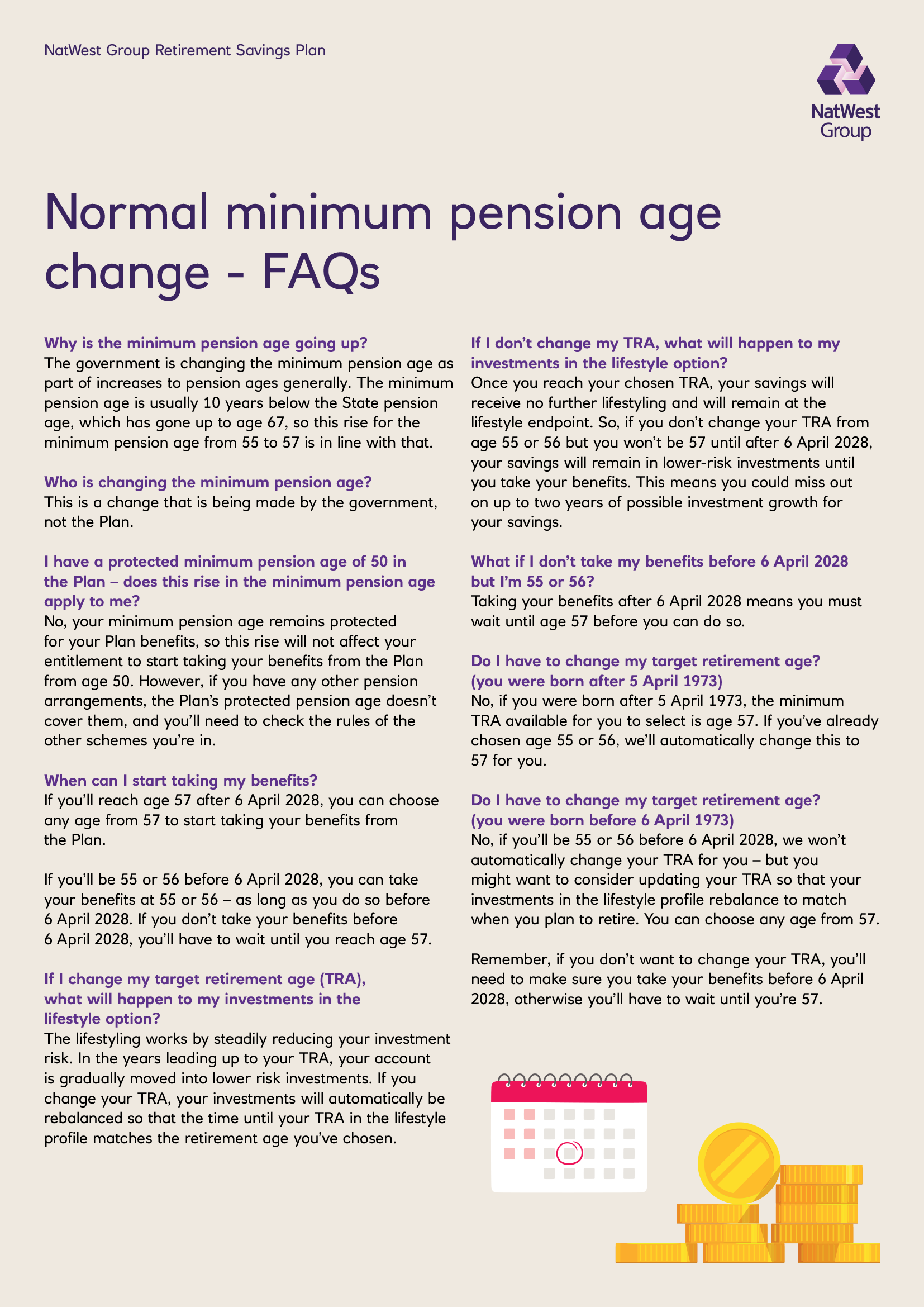 Thumbnail image for Normal minimum pension age change – FAQs